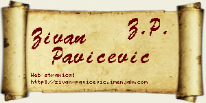 Živan Pavičević vizit kartica